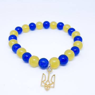 Support Ukraine bracelet Nation Flag Ukranian 8mm beads