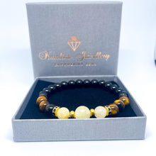 Tiger eye, Citrine and Black Tourmaline Energy Gemstone Bracelet