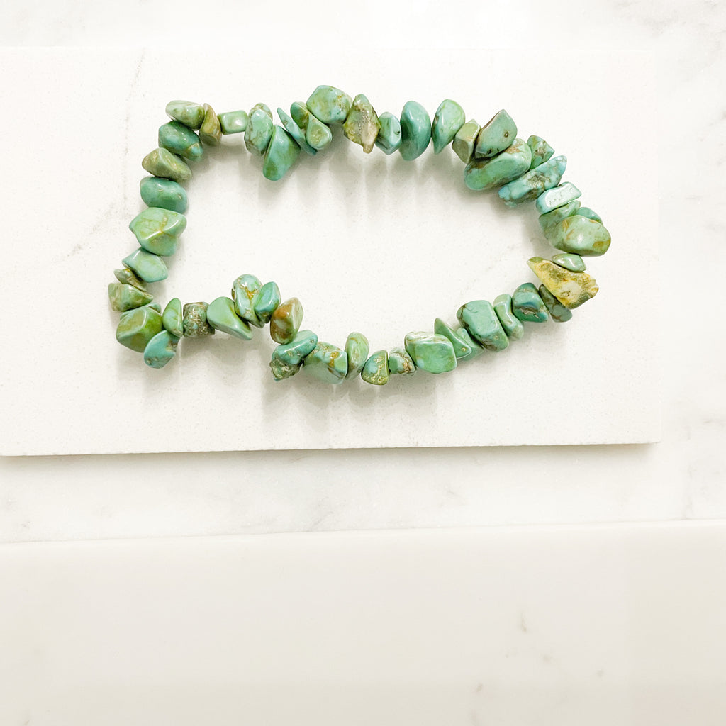 Green Turquoise Energy Chip Gemstone Bracelet