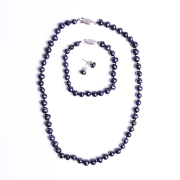 Black pearl jewellery set