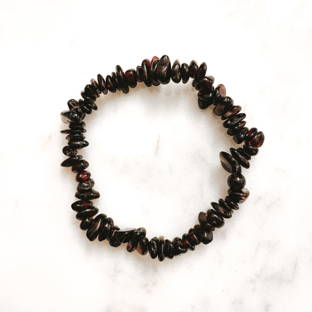 Garnet Energy Chip Gemstone Bracelet