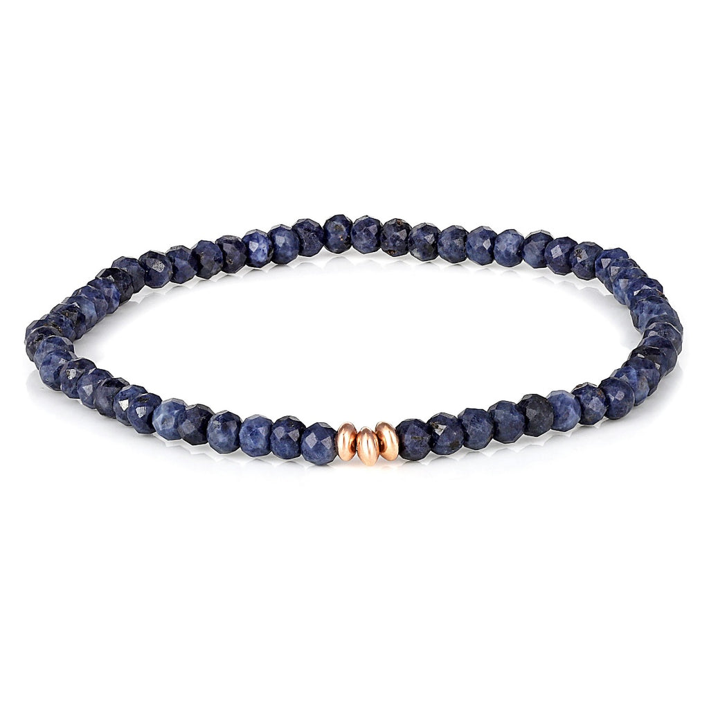 Blue Sapphire Energy Gemstone Bracelet 925 Sterling Silver