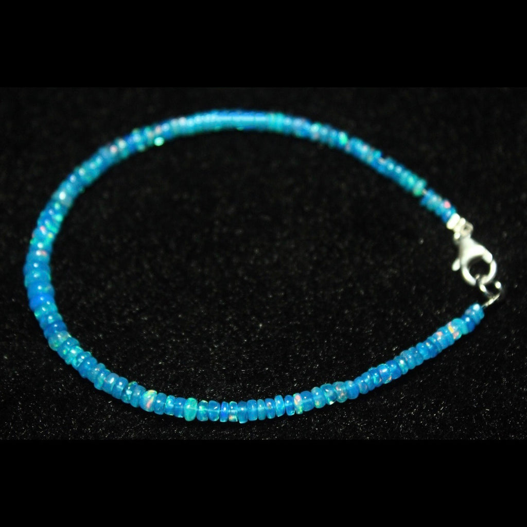 Blue opal 925 Sterling Silver Gemstone Bracelet