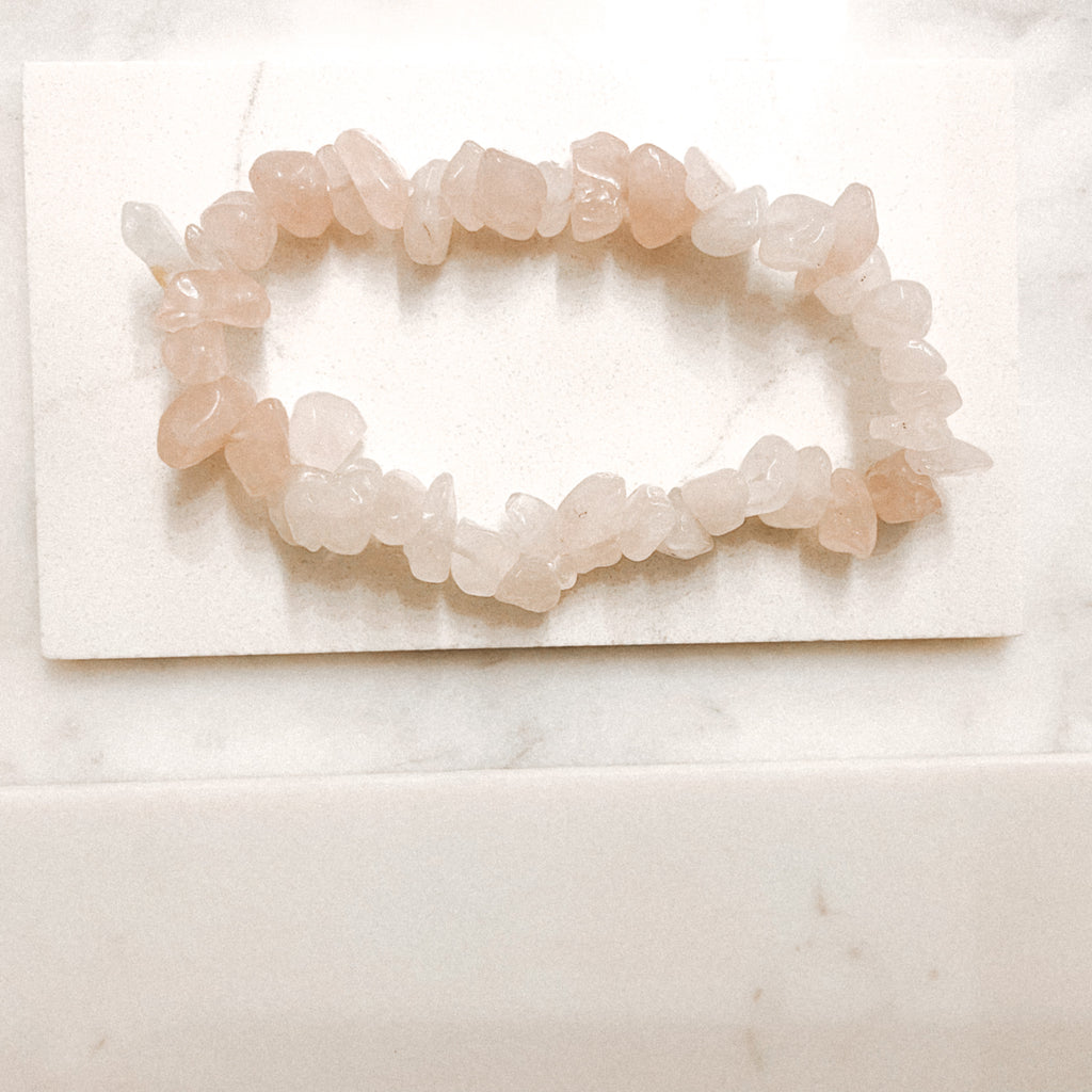 Rose Quartz Energy Chip Gemstone Bracelet