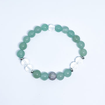 Aventurine and Clear Quartz Energy Gemstone Bracelet