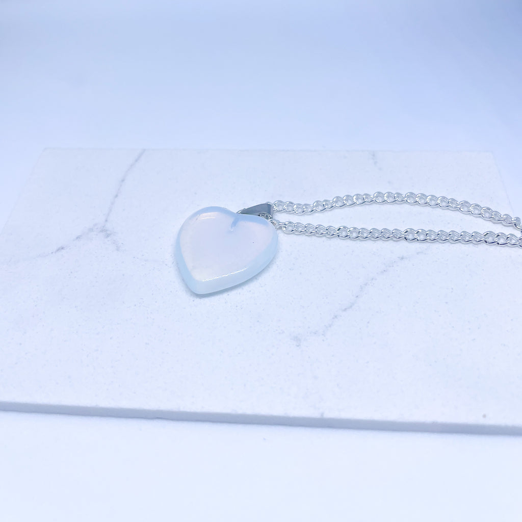 Opalite Energy Gemstone Heart Necklace