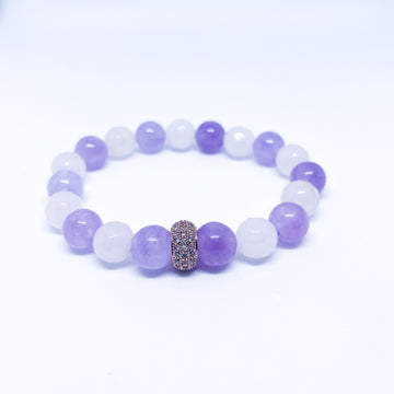 Lavender Amethyst and Rose Quartz Energy Gemstone Bracelet