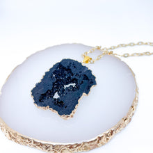 Necklace Black Raw Agate Slice