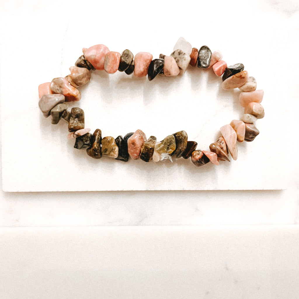 Rhodonite Energy Chip Gemstone Bracelet