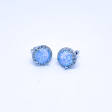 Blue, Pink, White Opal Energy Gemstone Earrings Sterling Silver 925