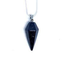 Blue Sand Stone Energy Gemstone Cone Necklace