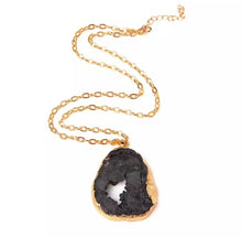 Necklace Black Raw Agate Slice