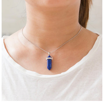 Lapis Lazuli Energy Gemstone Crystal Necklace