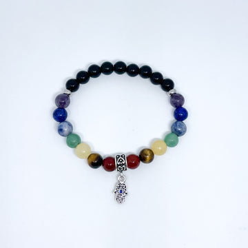 Chakra Energy Gemstone Bracelet Fatima Hamsa hand