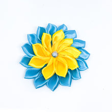 Handmade flower brooche pin tie Scrunchie Support Ukraine Ukranian flag