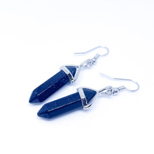 Blue Sand Stone Energy Gemstone Earrings