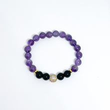 Amethyst and Onyx Energy Gemstone Bracelet