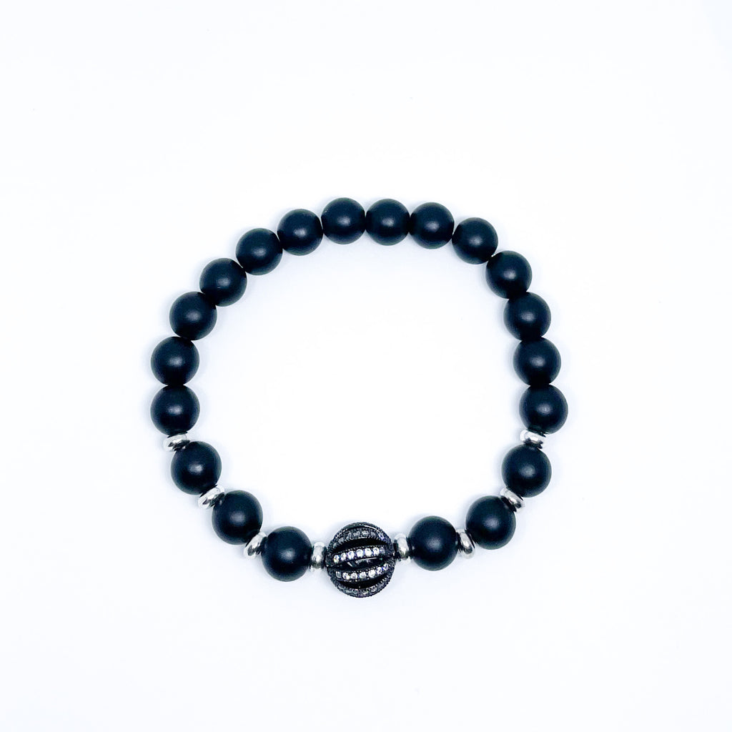 Matte Black Onyx Energy Gemstone Bracelet