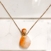 Gemstone Energy Bottle necklace Orange Jade (gold)