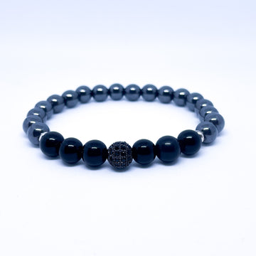 Black Onyx and Hematite Energy Gemstone Bracelet