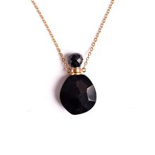 Gemstone Energy Bottle necklace Black Agate (Gold)